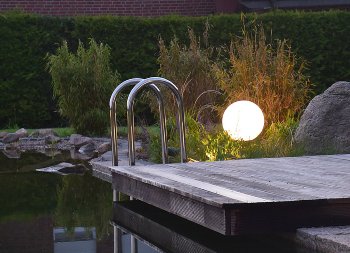 Garten Kugelleuchte Erdspieß "CT-GL20cm" / IP44, 230V, 1,5m Kabel, E27 Fassung