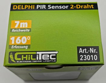 DELPHI Bewegungsmelder 160°, silber / LED geeignet, 250V~, Unterputz, 2-Draht