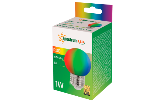 LED Tropfenlampe RGB, E27, 1W, 230V, 260°
