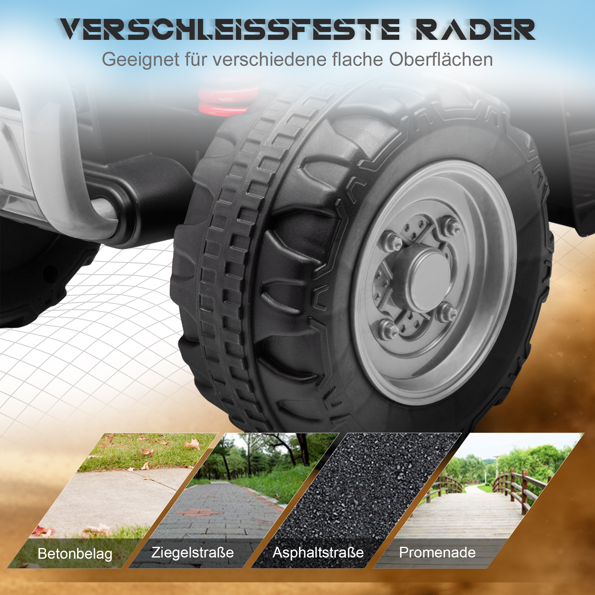 Elektroquad, Kinderquad, 2,8 km/h, LED-Scheinwerfer, für 1,5-3 Jahre, schwarz, 65,5 x 38,5 x 43,5cm