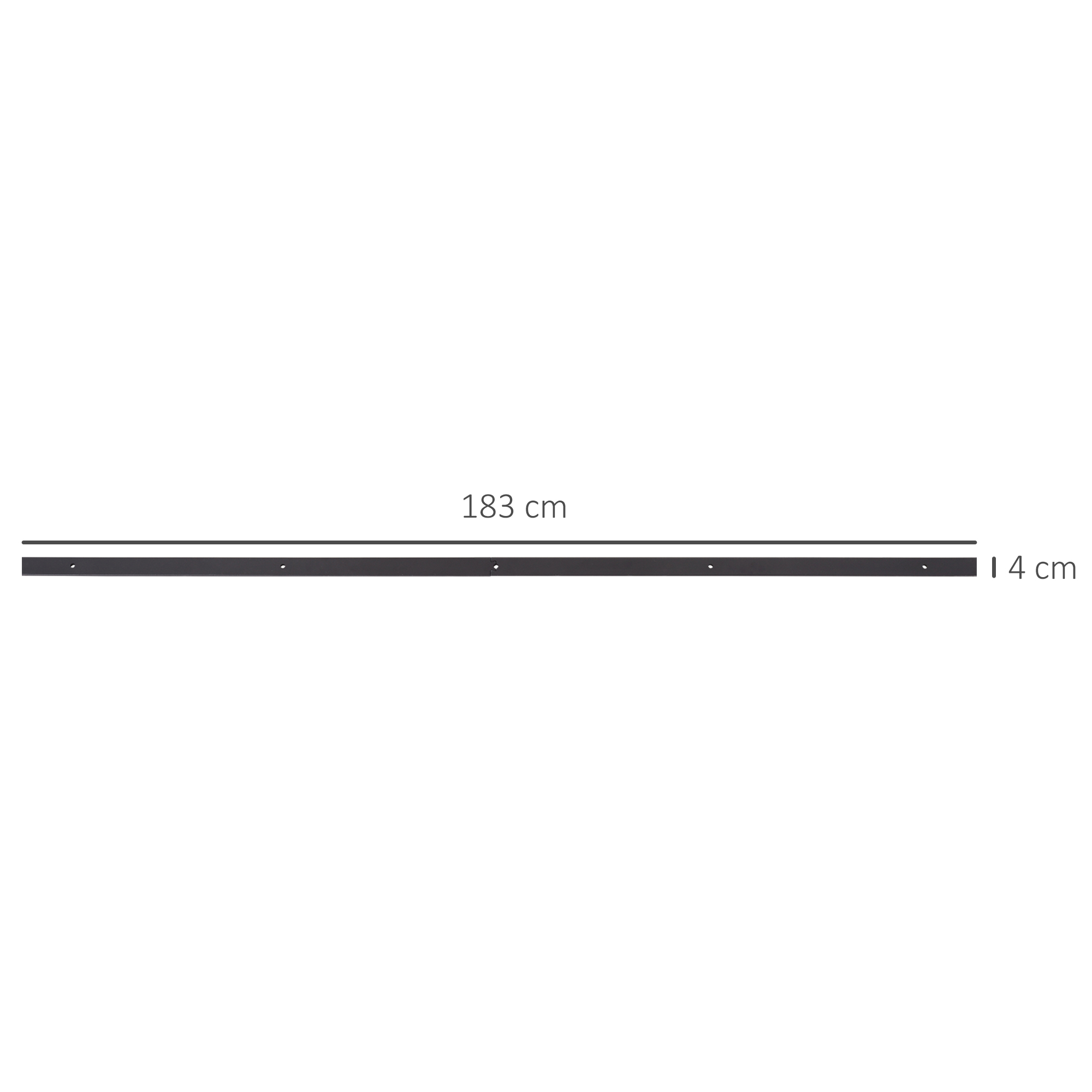 Gleitschienen-Bausatz für Schiebetür, inkl, Schienen, Rollen, Bodenstopper, 183 cm, bis 100 kg belastbar, Dunkelbraun