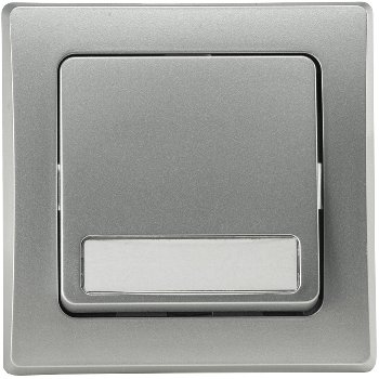 DELPHI Taster mit Namensschild, 0-250V~/ 10A, inkl. Rahmen, UP, silber