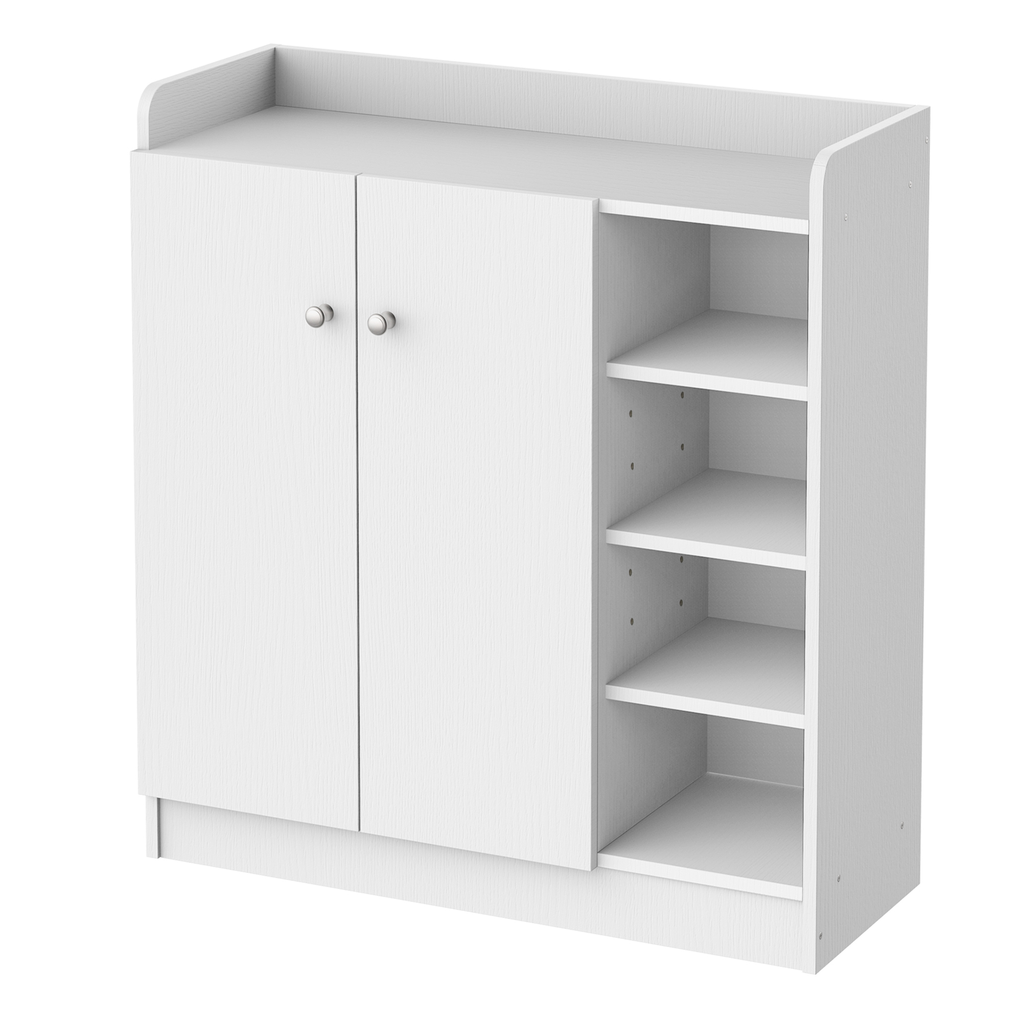 Schuhschrank Schuhkommode Schuhregal, 4 Regale, 1 Schrank, 83 cm x 30  cm x 90 cm, Weiß