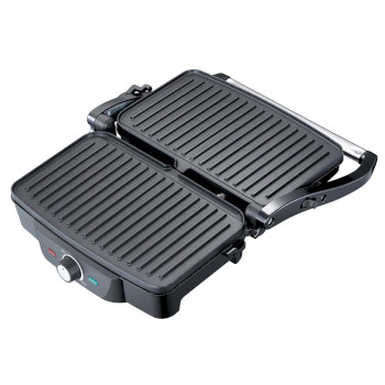 Panini / Tischgrill 1600W schwarz / Gehäuse aus Edelstahl
