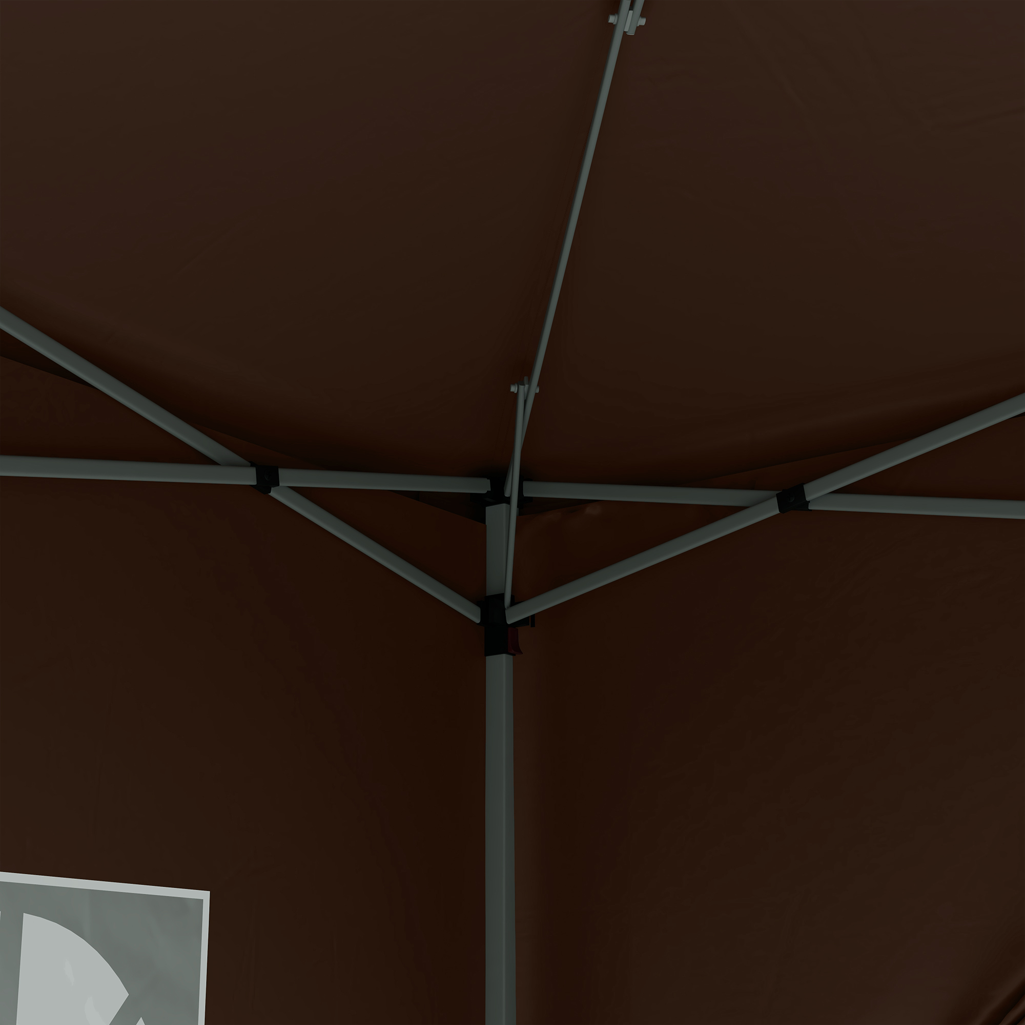 3 x 3 m Pavillon mit 4 Seitenwänden, Fenster, Festzelt mit UV-Schutz, Gartenzelt inkl. Tragetasche, Stahl, Kaffee