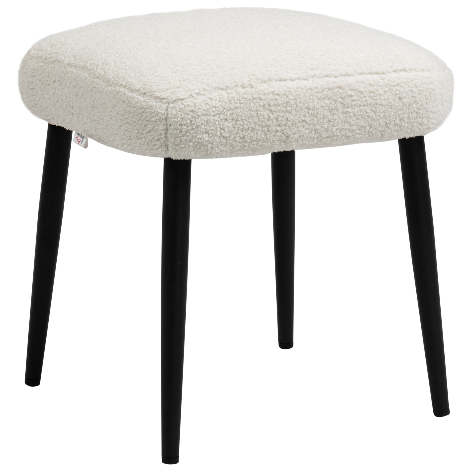 Aosom Hocker, Sitzhocker, Kaschmir-Optik, Fußhocker, Creme-Weiß