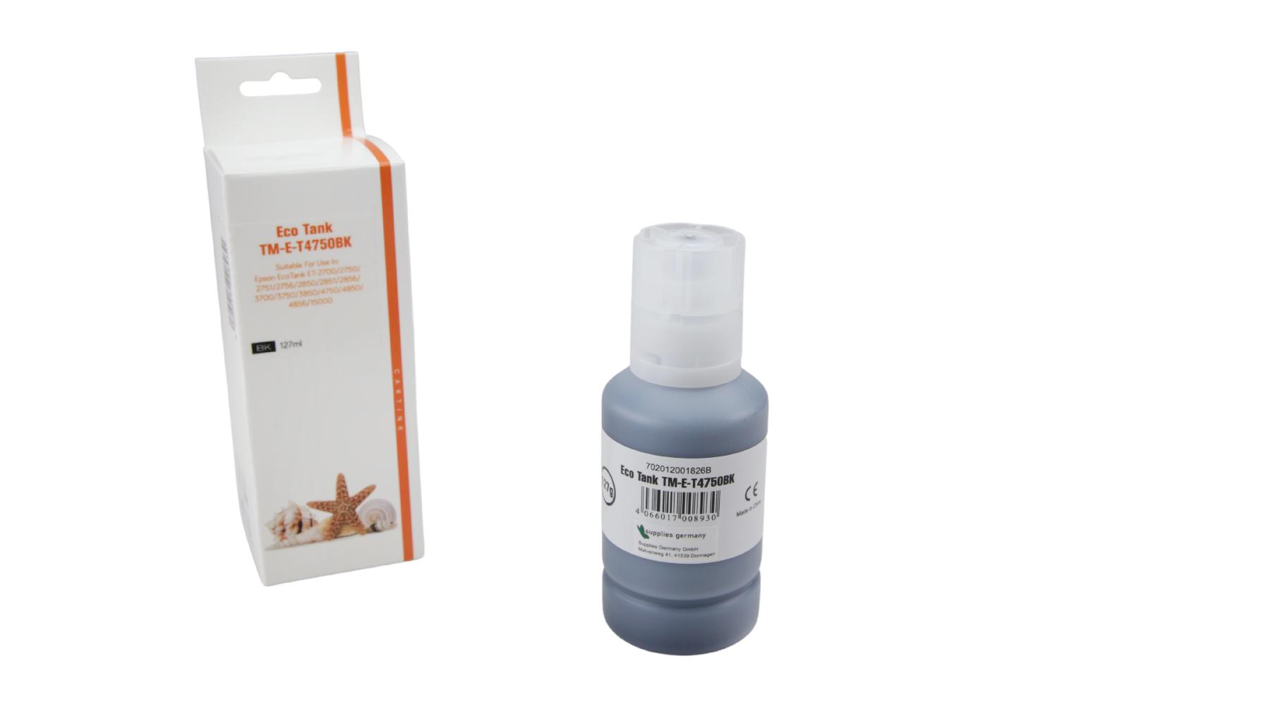 T4750BK Eco Tank Nachfüllflasche black für Epson / C13T03R140 / 127