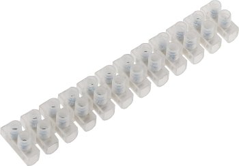 Lüsterklemmen für 2,5-4,0mm², 12 Klemmen, Messingeinsatz, transparent