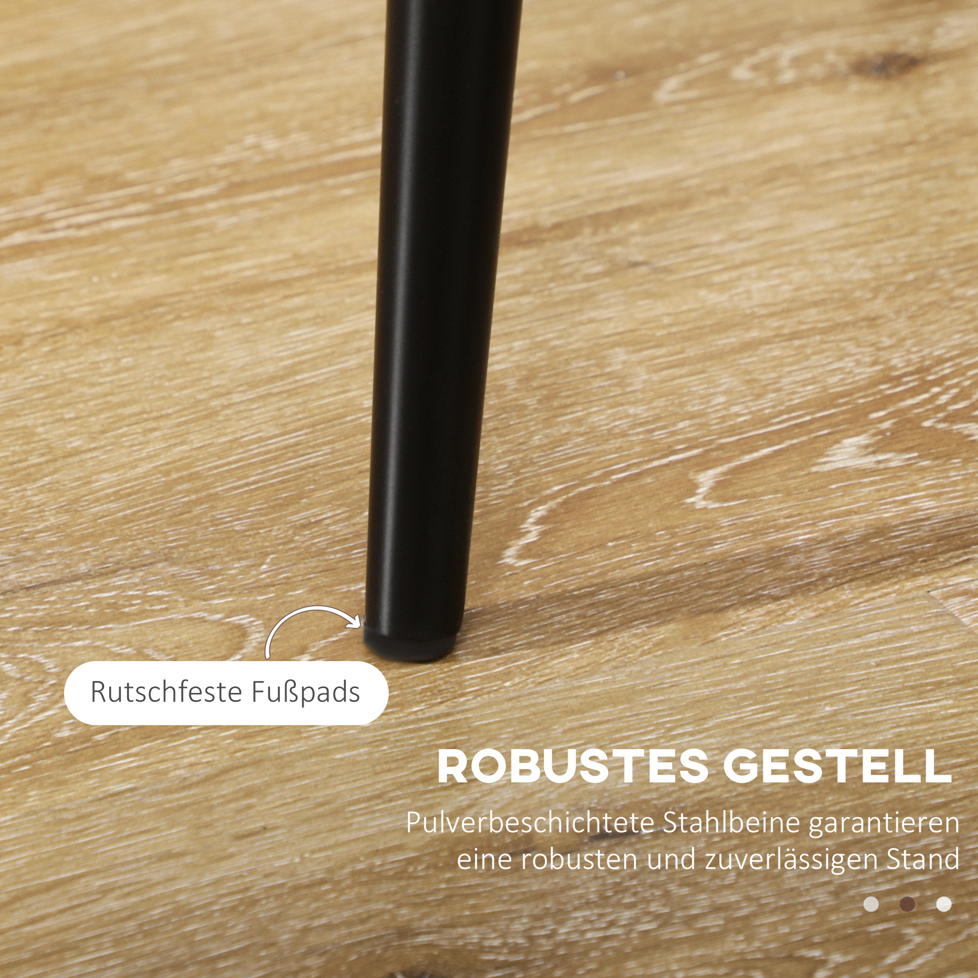 4er-Set Esszimmerstühle, Akzentstühle für Küchen und Esszimmer, Stuhlset, Velours-Optik, Hellgrau+ Schwarz