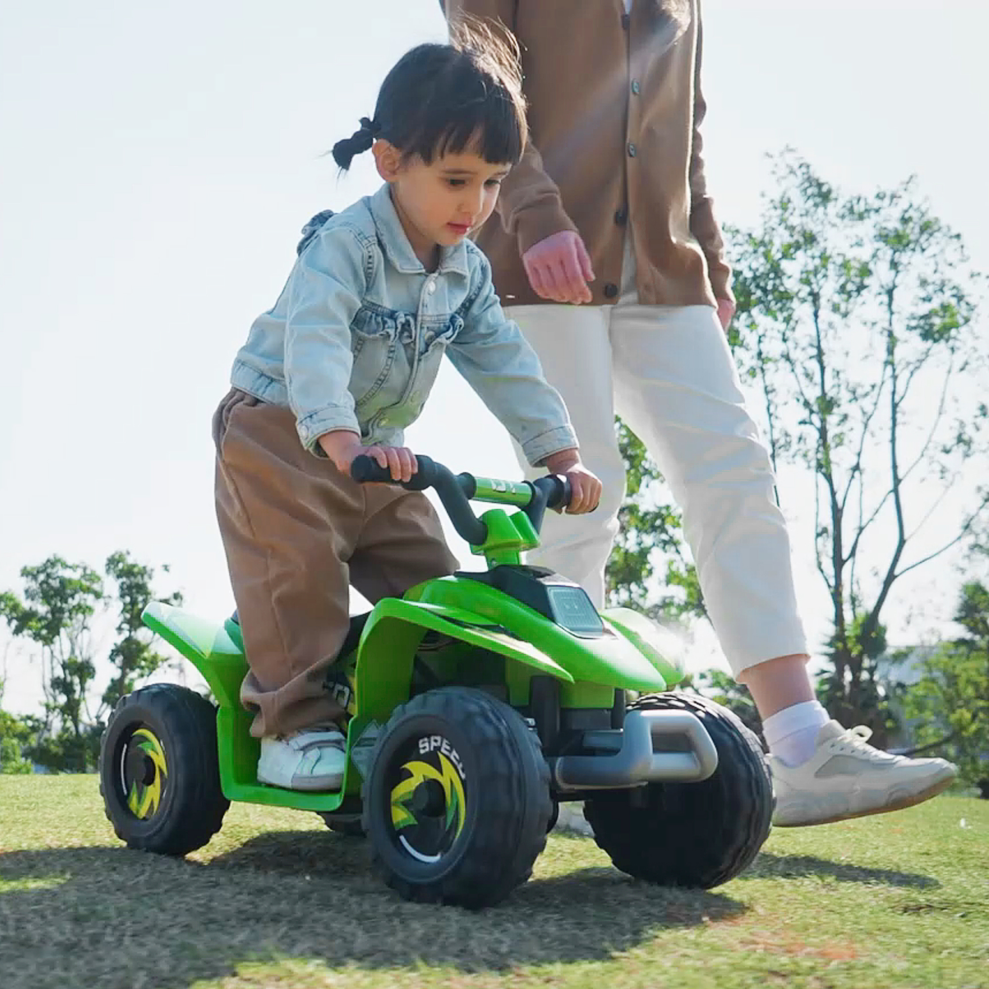 Kinder Quad Elektro 6V Kinderquad mit Vorwärts-, Rückwärtsfunktion für Kinder 1,5-3 Jahre bis 20 kg Grün