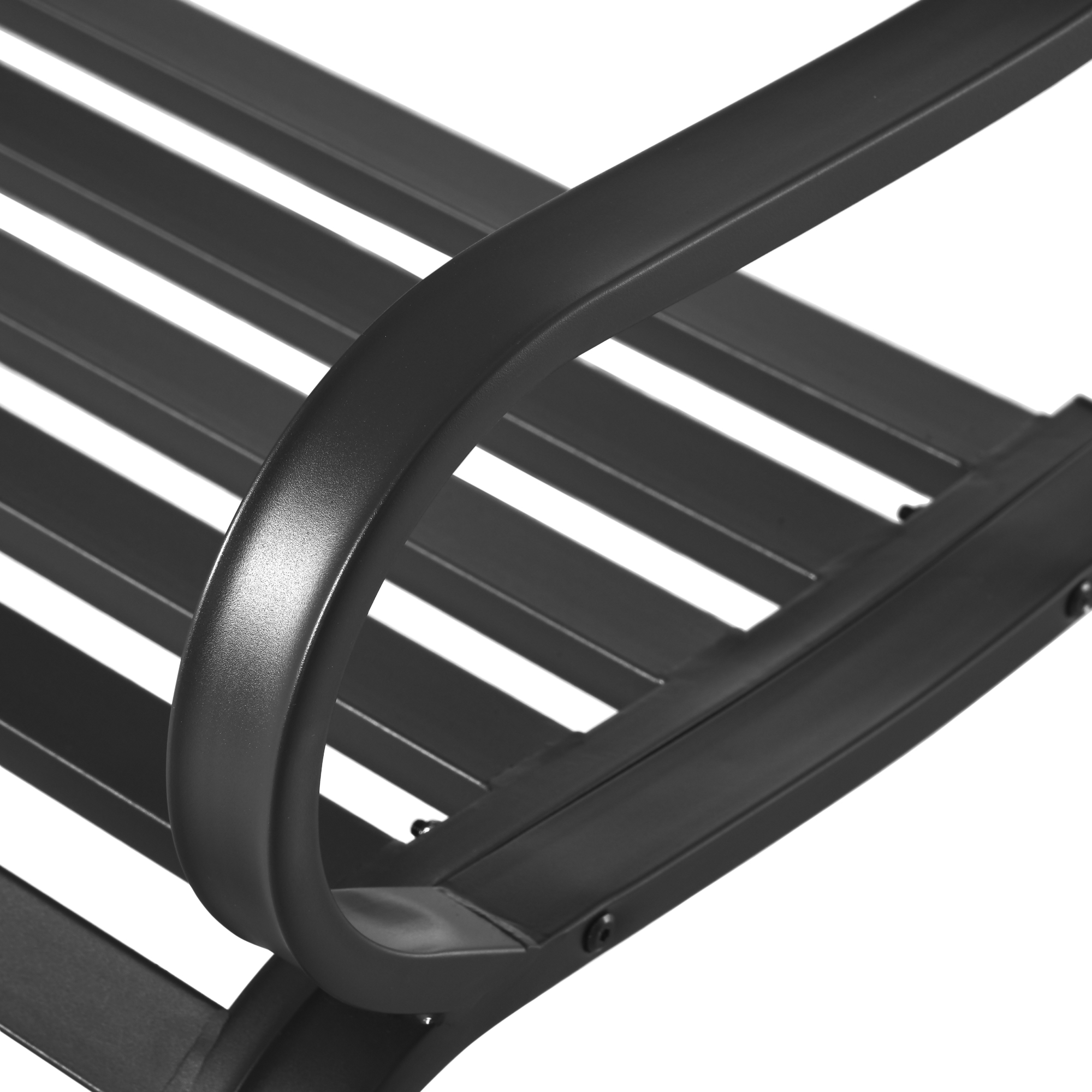 2-Sitzer Gartenbank Sitzbank 240kg belastbar Bank Gartenmöbel für den Innen- und Außenbereich geeignet 127 x 58 x 82 cm Schwarz