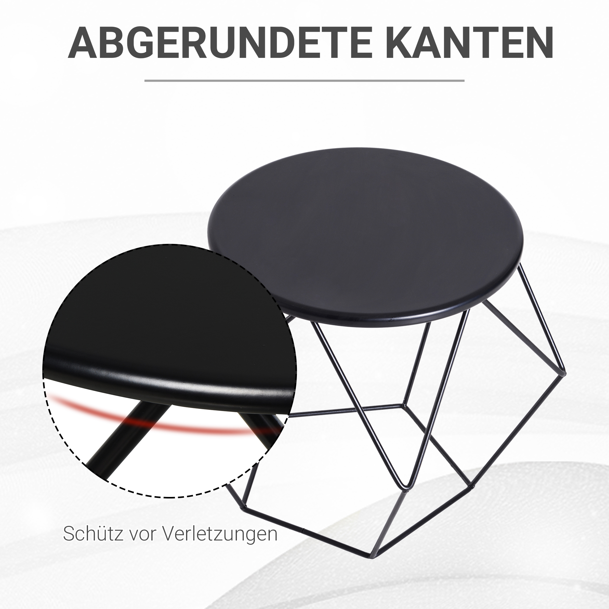 Couchtisch im Industrie-Design, Couchtisch, Metalltisch, Schwarz