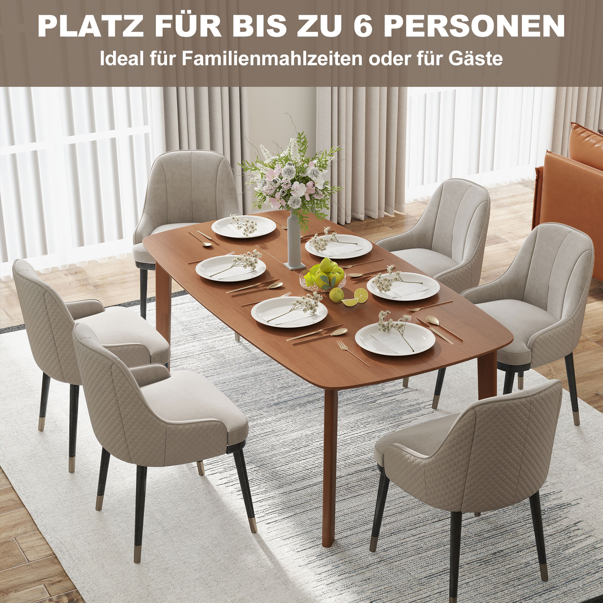 Esstisch, Landhausstil, lackierte Oberfläche, Holz, 150 x 80 cm, Braun