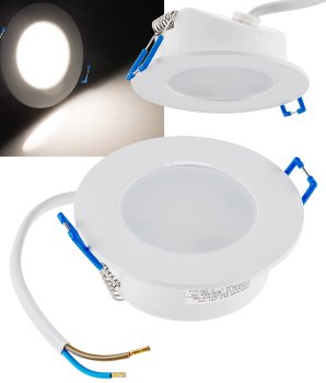 LED-Einbauleuchte "Flat-30 FR-R" 4200K, Ø85x30mm, 5W, 500lm, IP44, rund, weiß