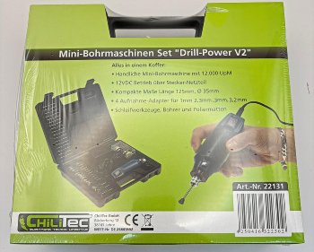 Mini-Bohrmaschine "Drill-Power V2" 12V=, 12.000UpM, 63-teilig, viel Zubehör