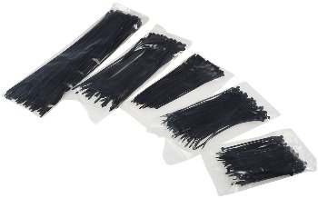 Kabelbinder Set CKB-500 schwarz, UV fest, je 100x 100/140/160x2,5mm 200/300x3,5mm