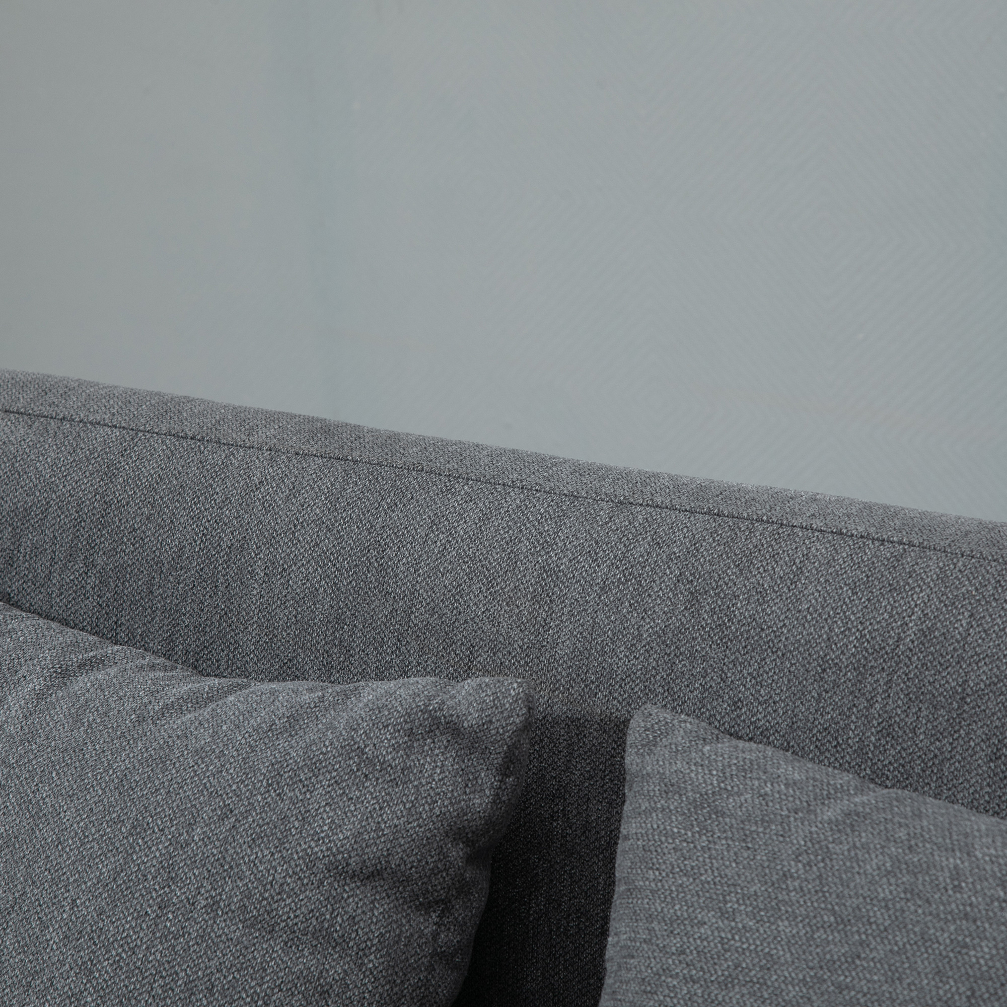2 Sitzer Sofa, Couch mit 2 Wurfkissen, gepolsterter Doppelsofa, Polstersofa mit Samtopik, Armlehne, Loveseat für Wohnzimmer, Schlafzimmer,  130 x 70 x 80 cm, Grau