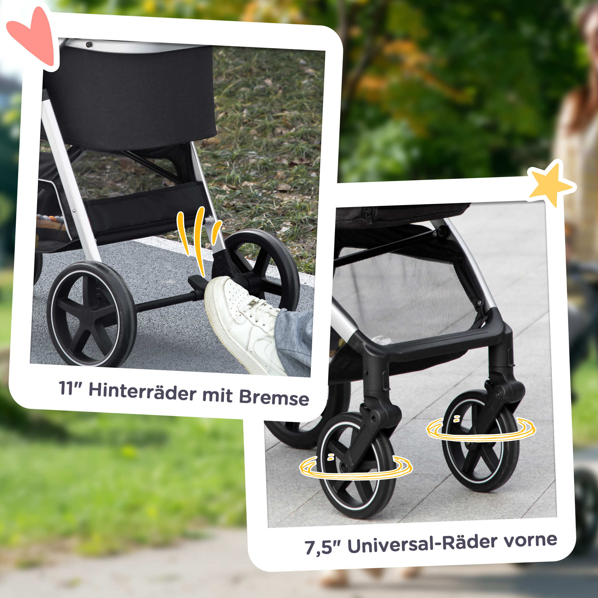 2-IN-1 Hundebuggy Tragtasche bis 10kg Kissen klappbar 1 Aufbewahrungskorb 83 cm x 58 cm x 102 cm Schwarz