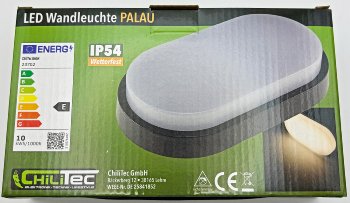 LED Wandleuchte "PALAU" IP54, 3000K, Oval, 10 Watt, 966 Lumen, Anthrazit