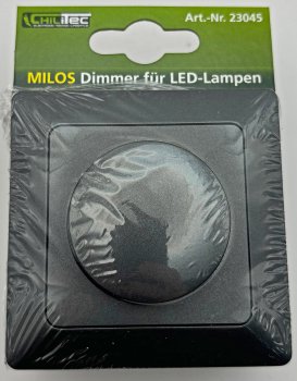 MILOS Dimmer für LED Lampen, Anthrazit, 250V~/ 3-60W, inkl. Rahmen, UP