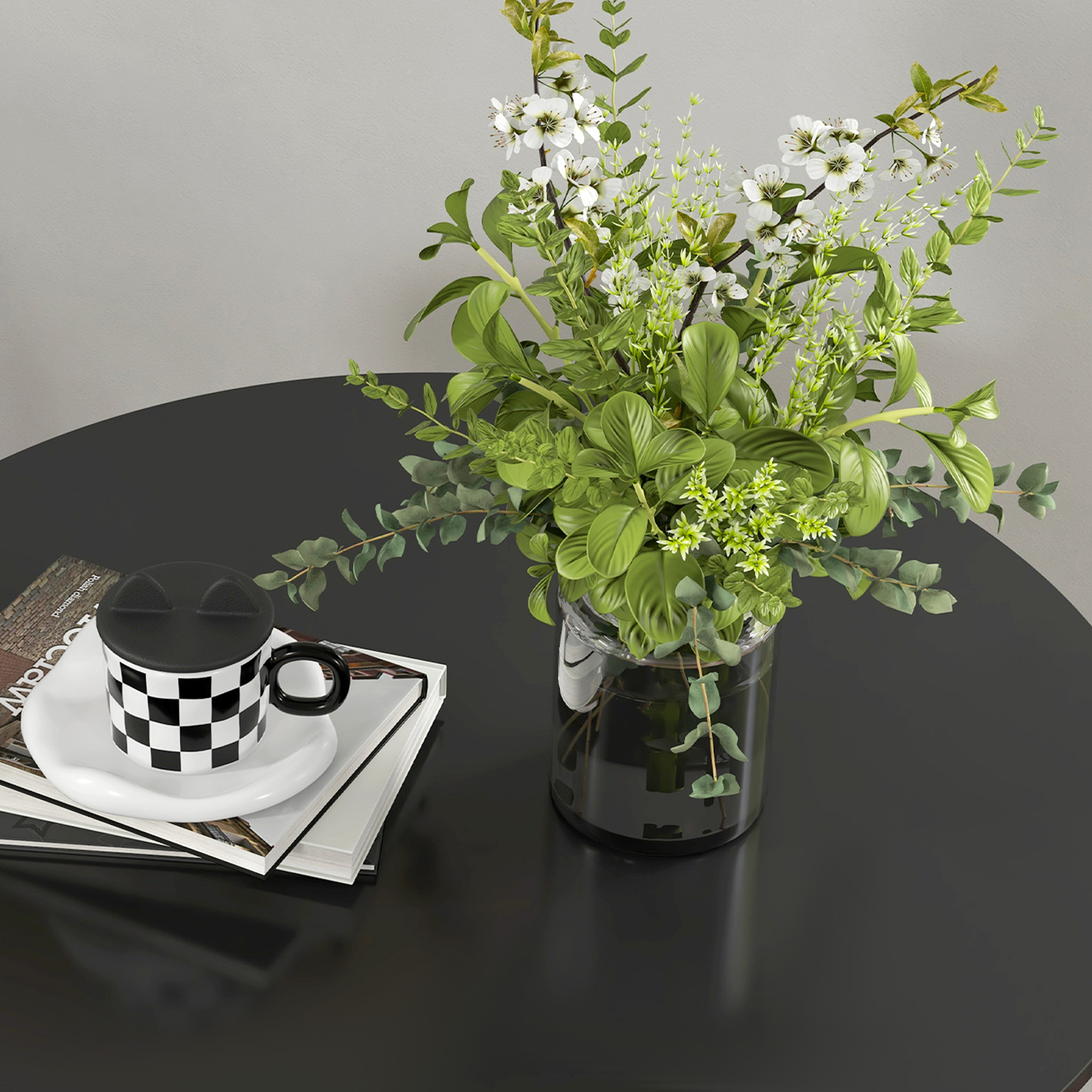 Esstisch Küchentisch Runder Tisch, Modernes Design, 78 cm x 78 cm x 75 cm, Schwarz