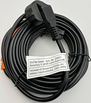 Heizkabel mit Temperaturfühler, 4m, 64Watt, Frostschutz für Wasserleitungen