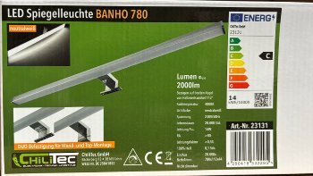 LED Spiegelleuchte IP44 "Banho 780" / 230V,14W, 2000lm, 78cm, Neutralweiß