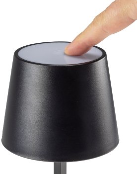 LED Tischleuchte 26cm, Schwarz / 3xAAA Batterie, dimmbar, Licht Warmweiß
