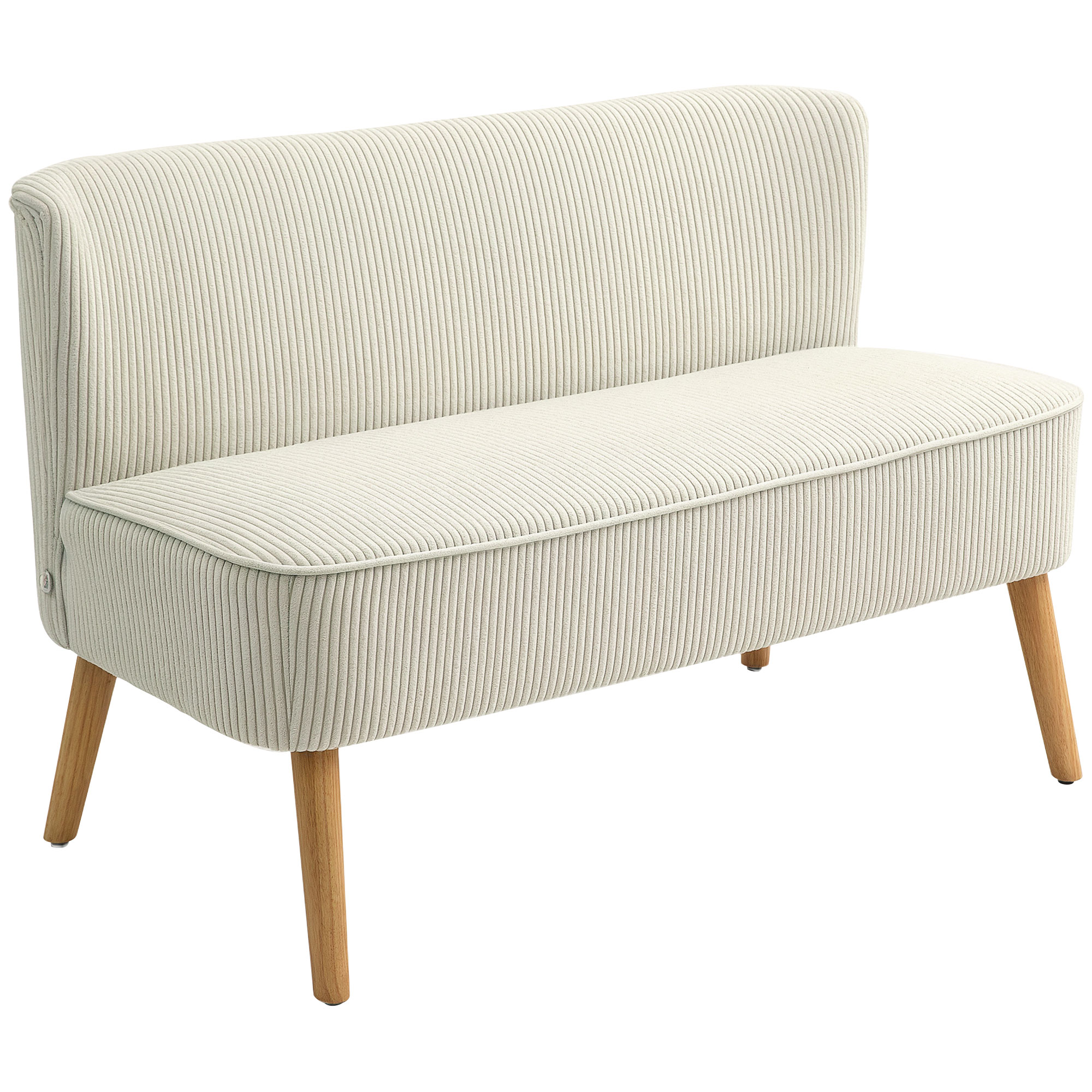 2-Sitzer Sofa, weiche Polsterung, pflegeleichter Bezug, bis 150 kg belastbar, 117 x 56,5 x 77 cm, Cremeweiß