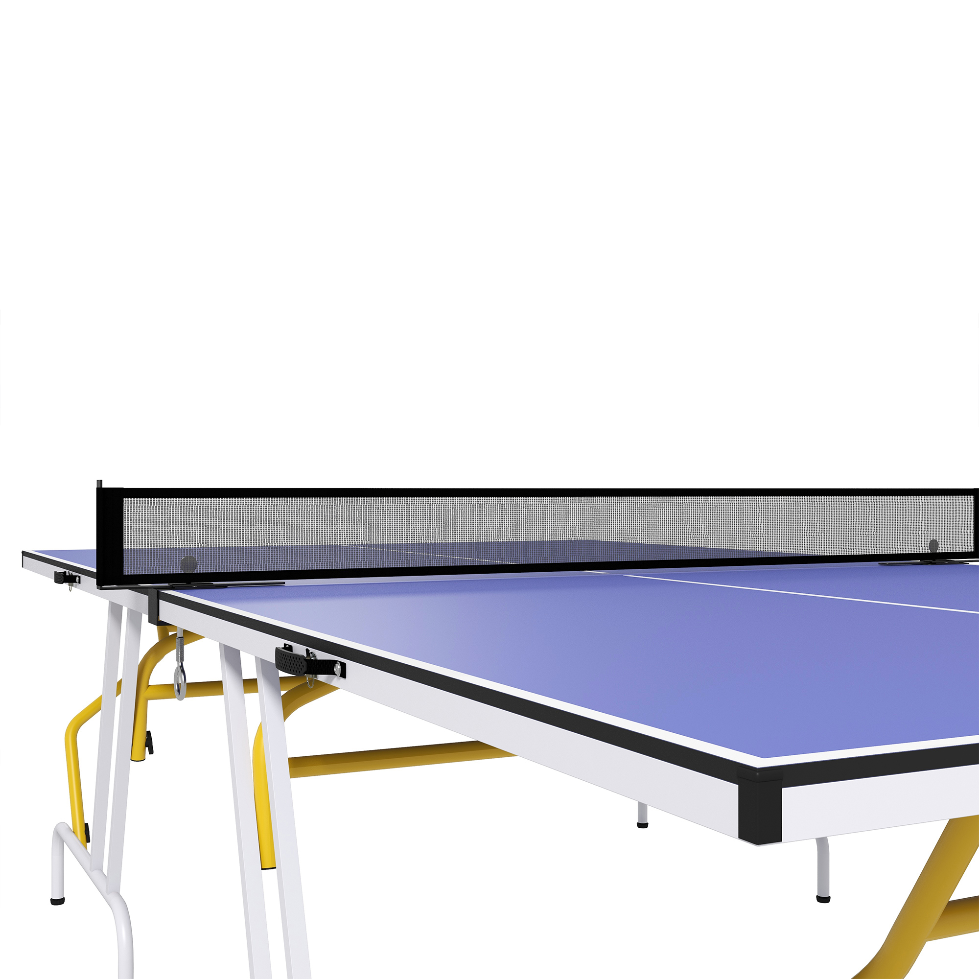 Tischtennisplatte, klappbar, inkl. 2 Schläger, 3 Bälle, Netz, Indoor, Metallgestell, 274x152x76cm, Blau
