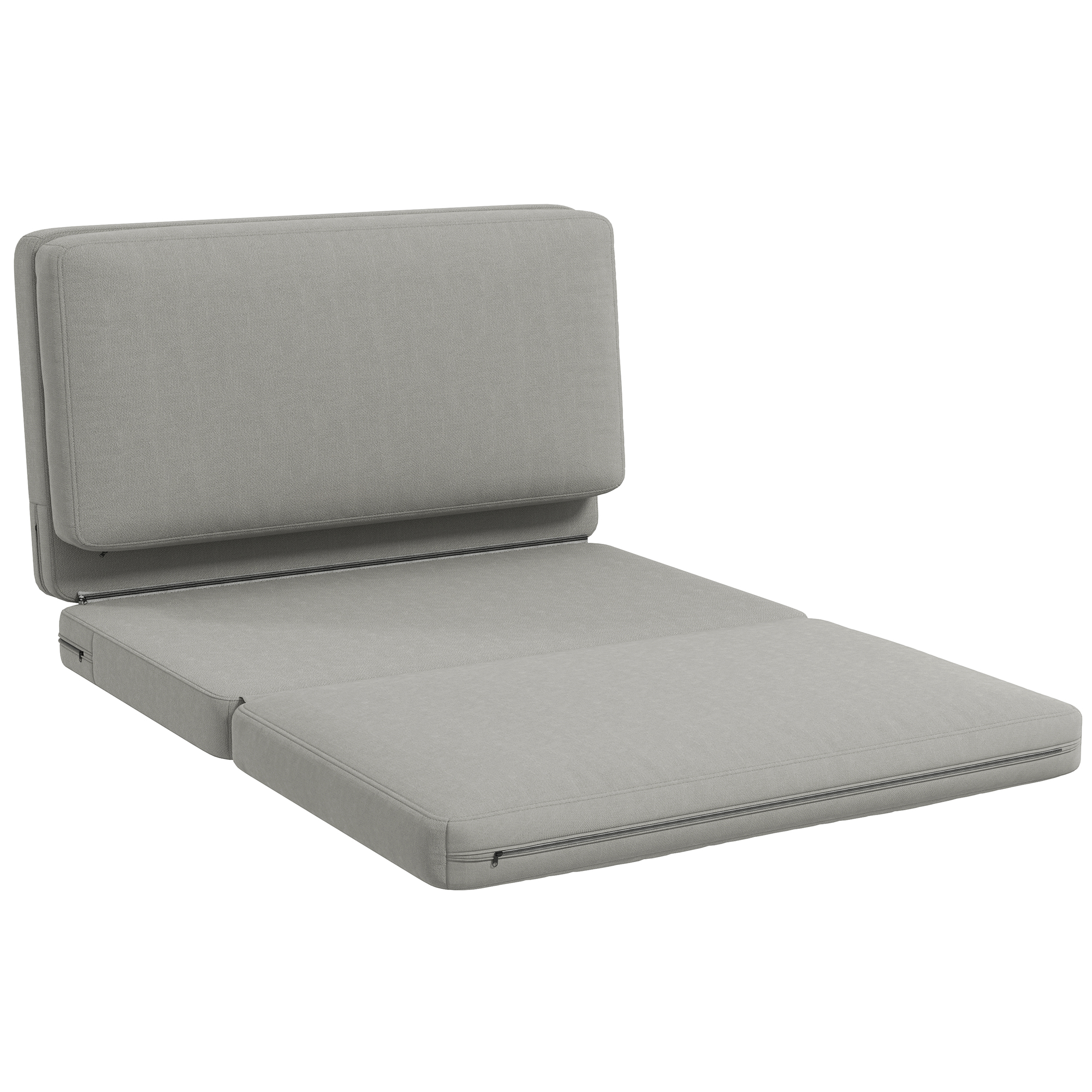 2-in-1 faltbarer Relaxsessel, Gästematratze, teilbar, 120 cm breit, Hellgrau