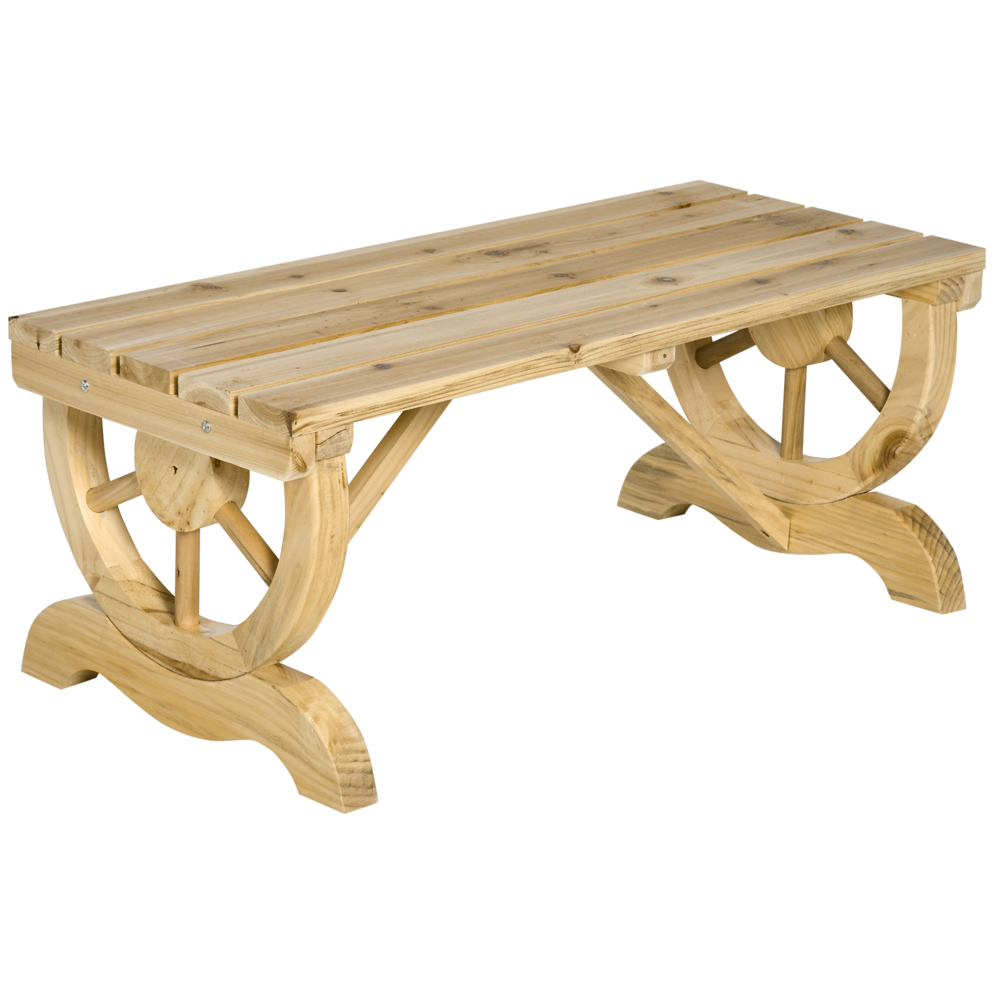 Gartenbank Holz Wetterfest Sitzbank Gartenmöbel Rustikale Bank Natur 98 x 50 x 39,5 cm