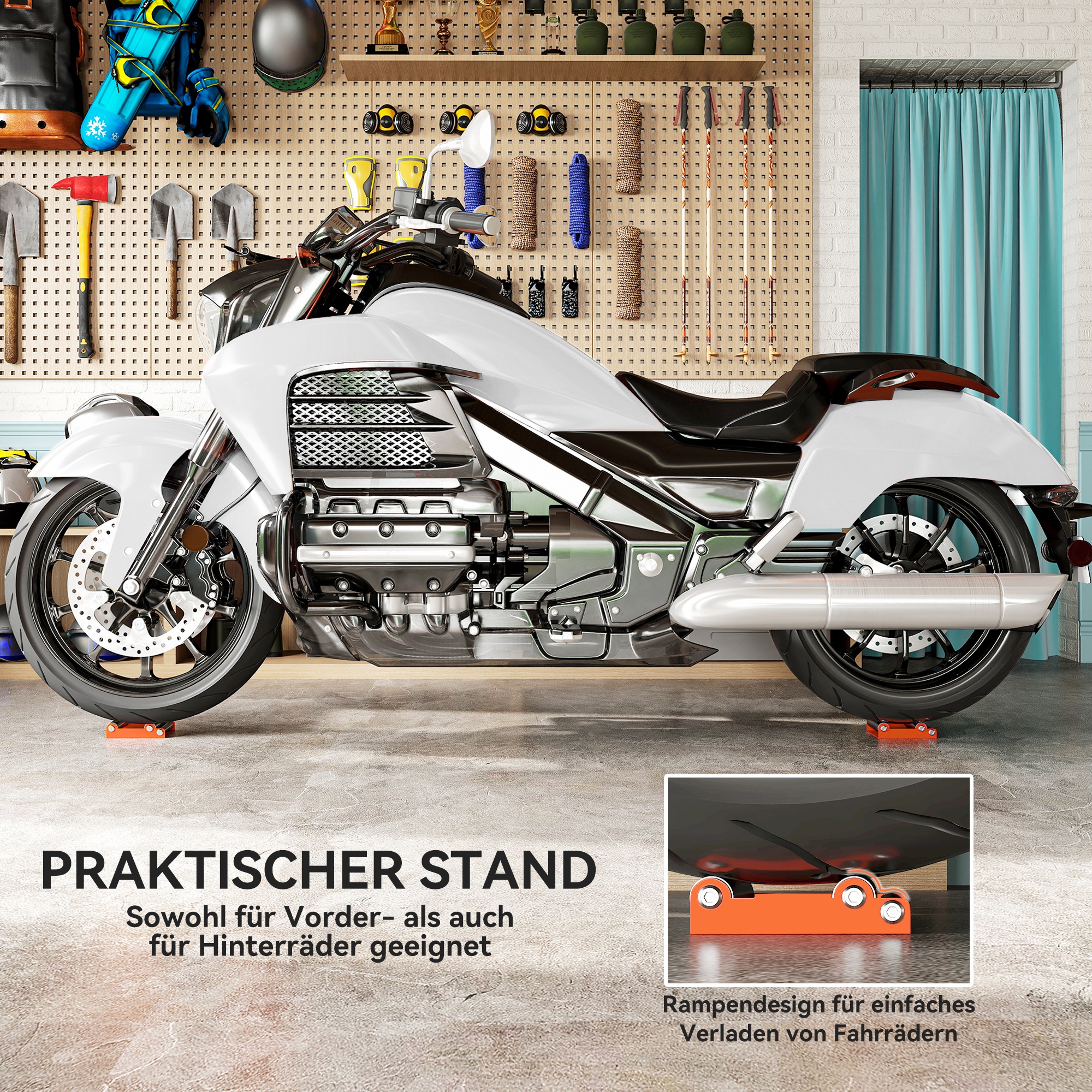 Motorrad Reinigungsständer Rollenständer Rad Drehhilfe Fahrrad