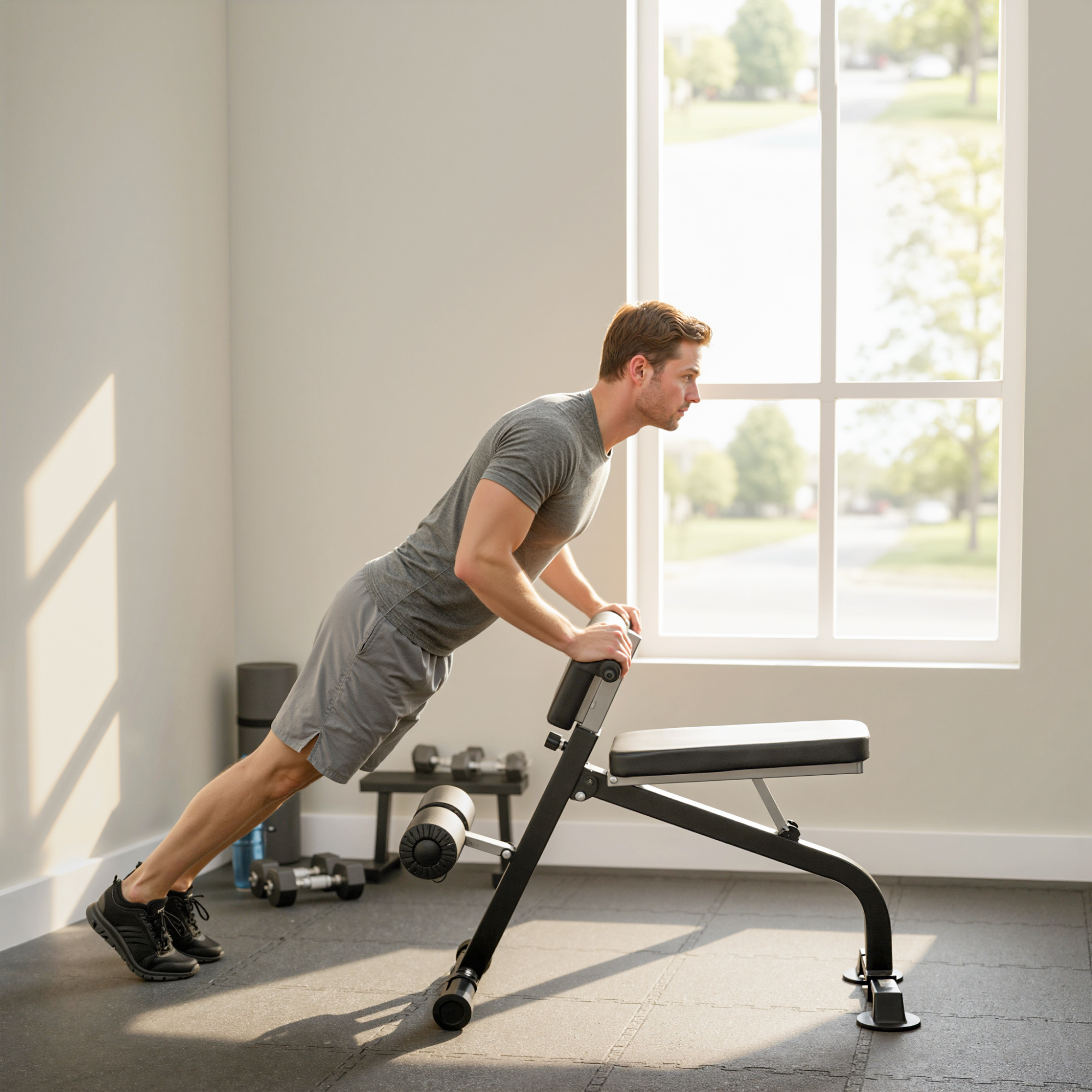 Trainingsbank, Hantelbank, Fitnessbank, Stahlrahmen, Schwarz
