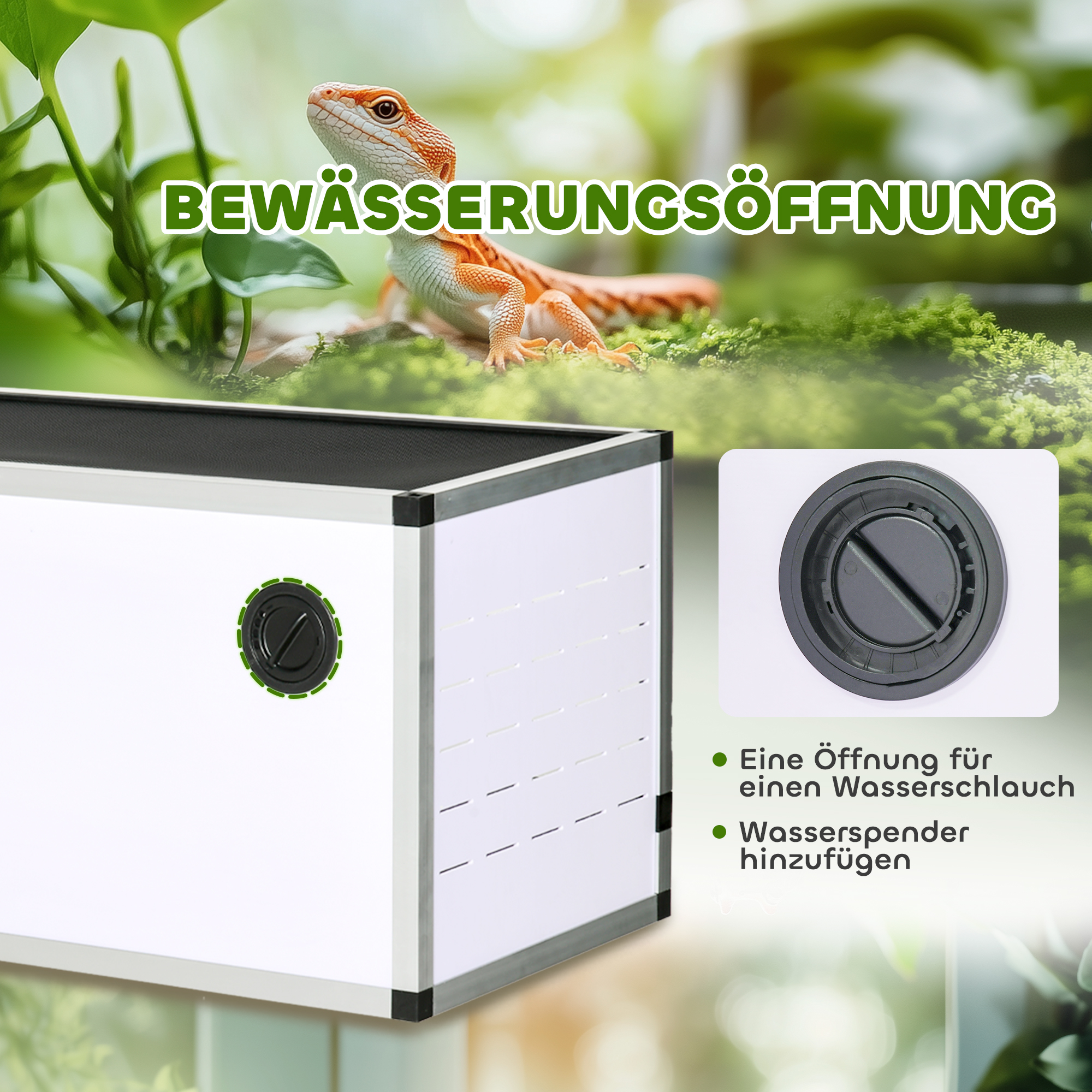 Terrarium aus Aluminium für Reptilien Amphibien Spinnentiere Reptilienzuchtbox Mesh-Terrarium Weiß+Silber+Schwarz 120 x 40 x 40 cm