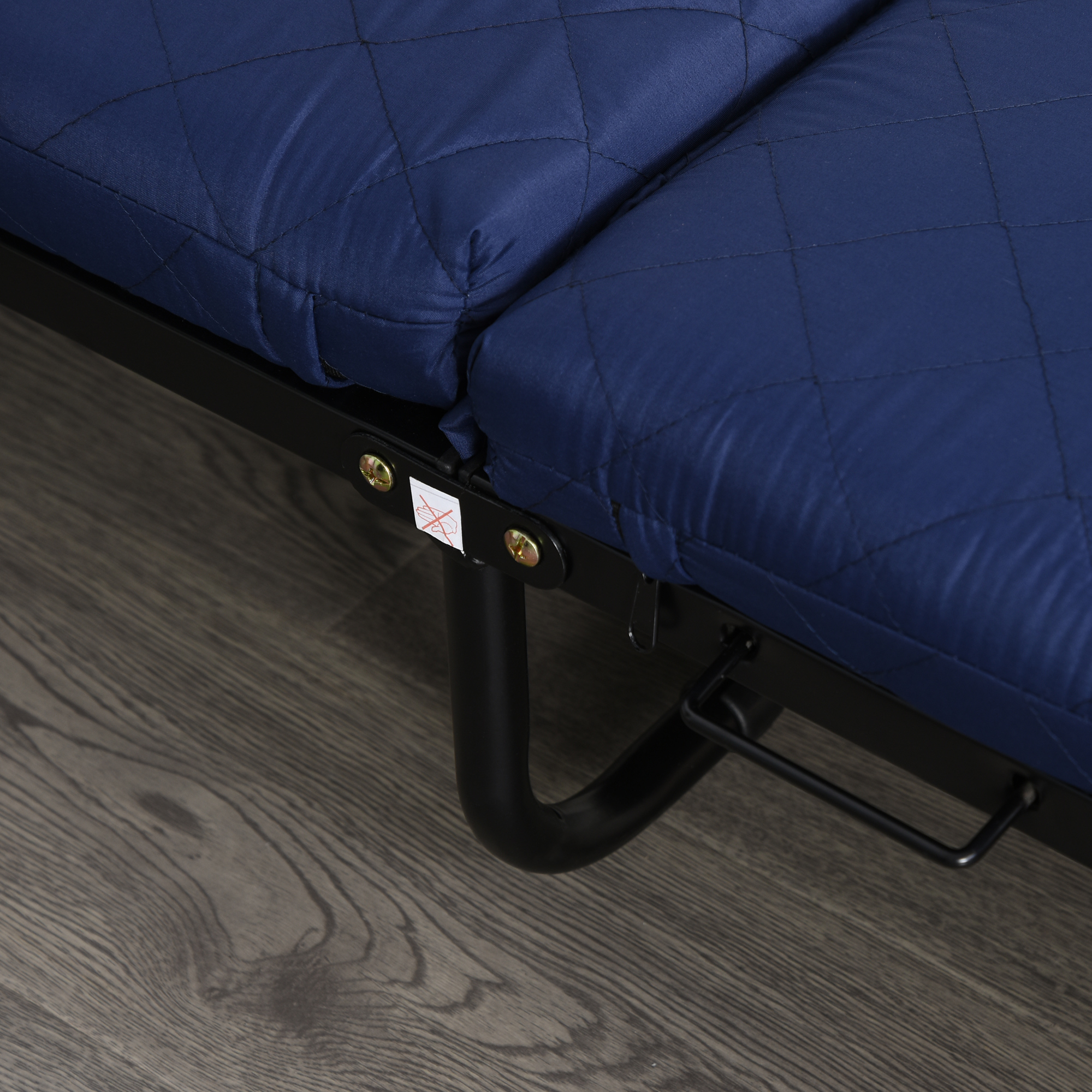 Klappbett 65x184 cm, Erwachsene Gästebett Klappbar mit 6 cm Dicker Schaumstoff, Reisebett mit Metallrahmen, Feldbett mit Rollen und höhenverstellbarem Kopfteil, bis 120 kg belastbar, Blau