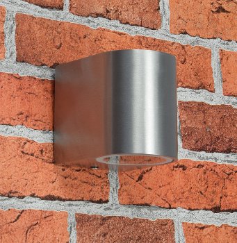 Außen-Wandleuchte "CTW-1" / für 1x GU10, IP44, Edelstahl poliert