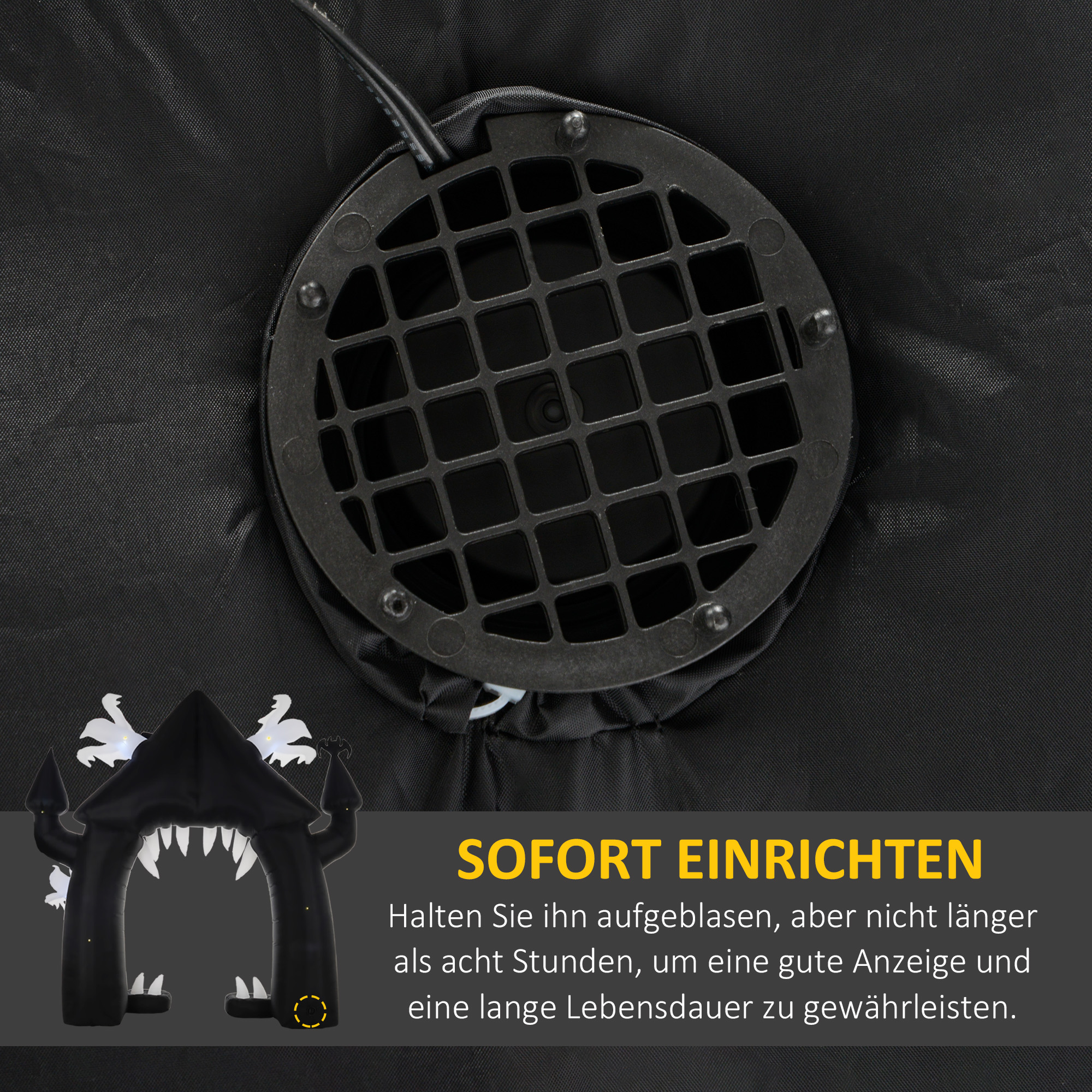 Aufblasbarer Halloween-Torbogen, 4 Geister, LED-Lichter, wasserdicht, 300 x 76 x 300 cm