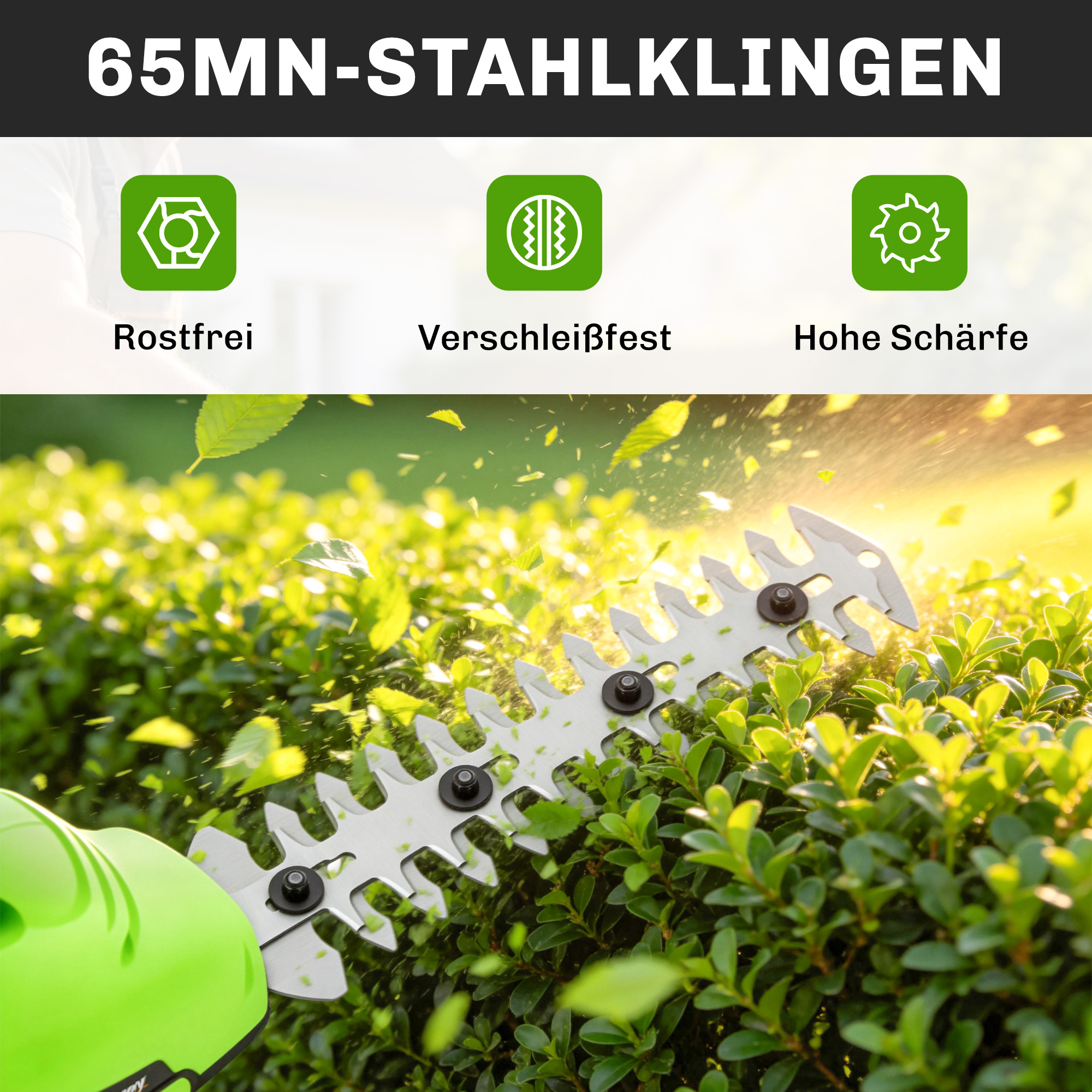 2-in-1 Akku Heckenschere Elektrischer Hecken & Strauchschere mit 20/10cm Schnittlänge, Ladegerät