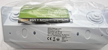 2-fach Steckdosenblock + 2x USB, weiß / 250V~/ 16A, Aufbaumontage, USB 3,1A