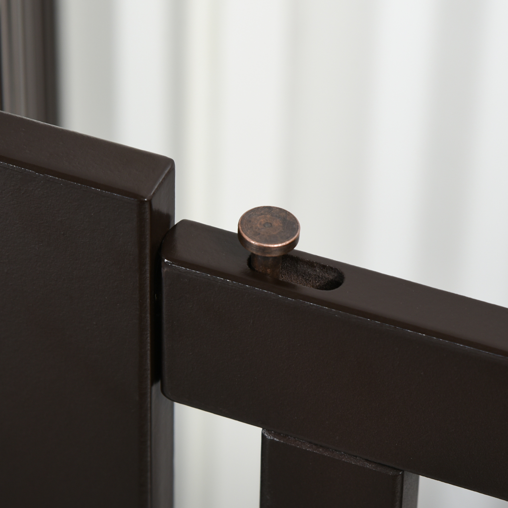 Absperrgitter Hund Freistehendes Verstellbares Schutzgitter mit Füßen 155 x 76 cm Holz Hundegitter Klappbar Treppenschutzgitter für Treppen, Türen, Küche, Flur, 3 Paneelen, Dunkelbraun