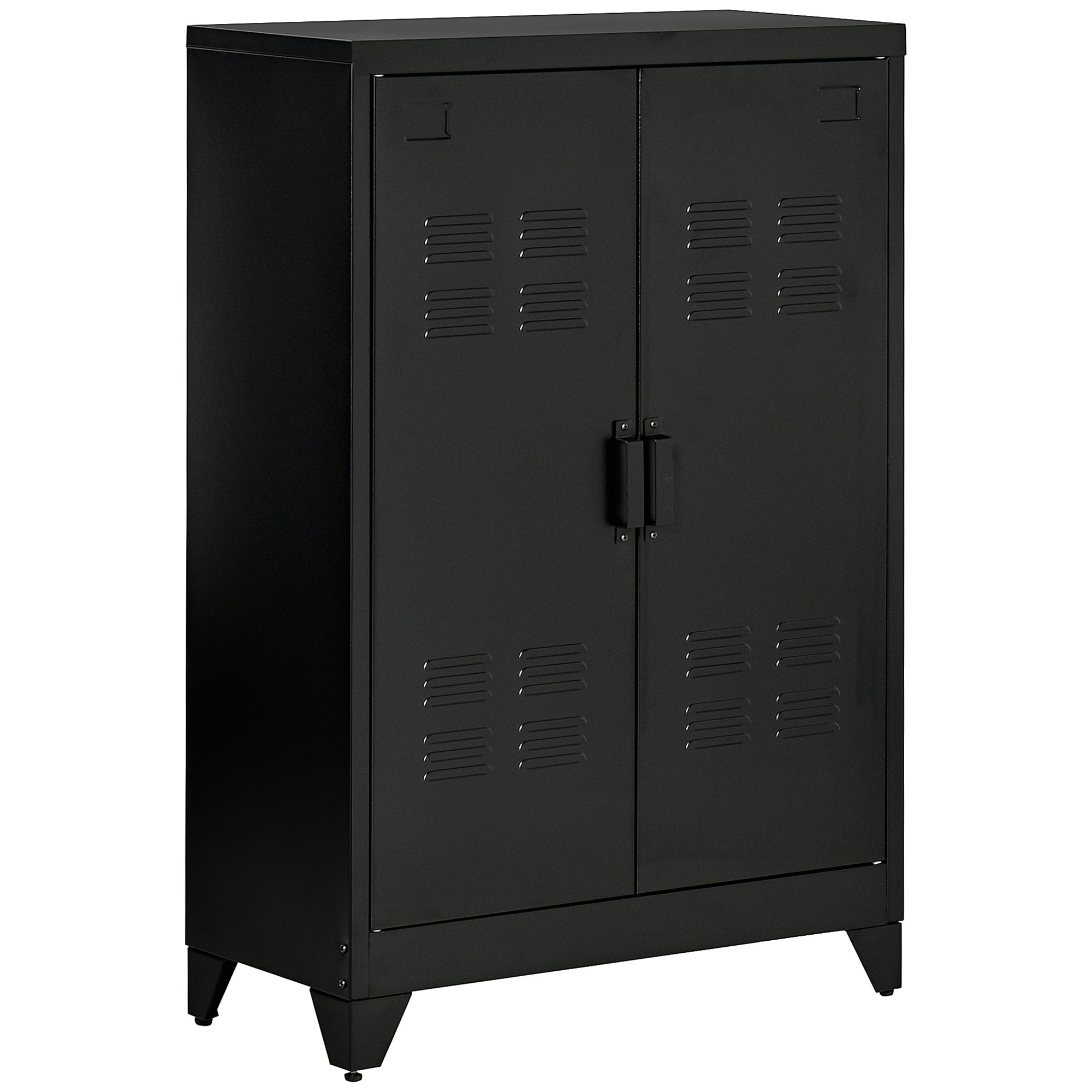 Aktenschrank Metallschrank Mehrzweckschrank mit magnetischer Lamellen-Doppeltür Verstellbarer Einlegeboden Büroschrank Aufbewahrungsschrank für Arbeitszimmer Wohnzimmer 75 x 33 x 110 cm Schwarz Aktenschrank Metallschrank Mehrzweckschrank mit magnetischer Lamellen-Doppeltür Verstellbarer Einlegeboden Büroschrank Aufbewahrungsschrank für Arbeitszimmer Wohnzimmer 75 x 33 x 110 cm Schwarz