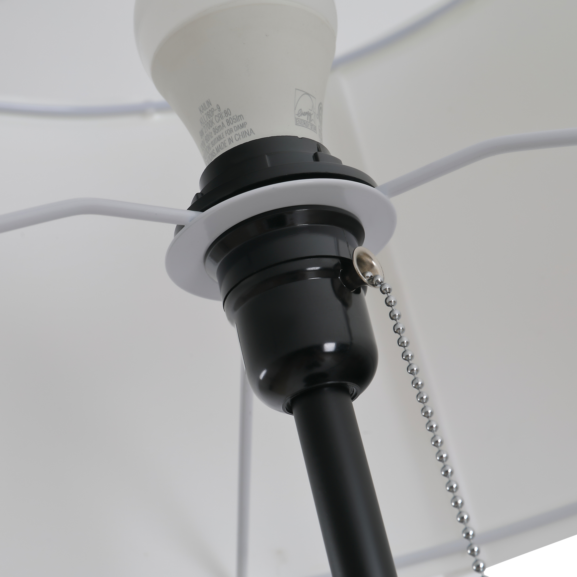 Stehlampe mit Lampenschirm aus Polyester und Baumwolle, Standleuchte Stehleuchte mit E27 Fassung für Wohnzimmer, Schlafzimmer, Weiß, exkl. Glühbirne