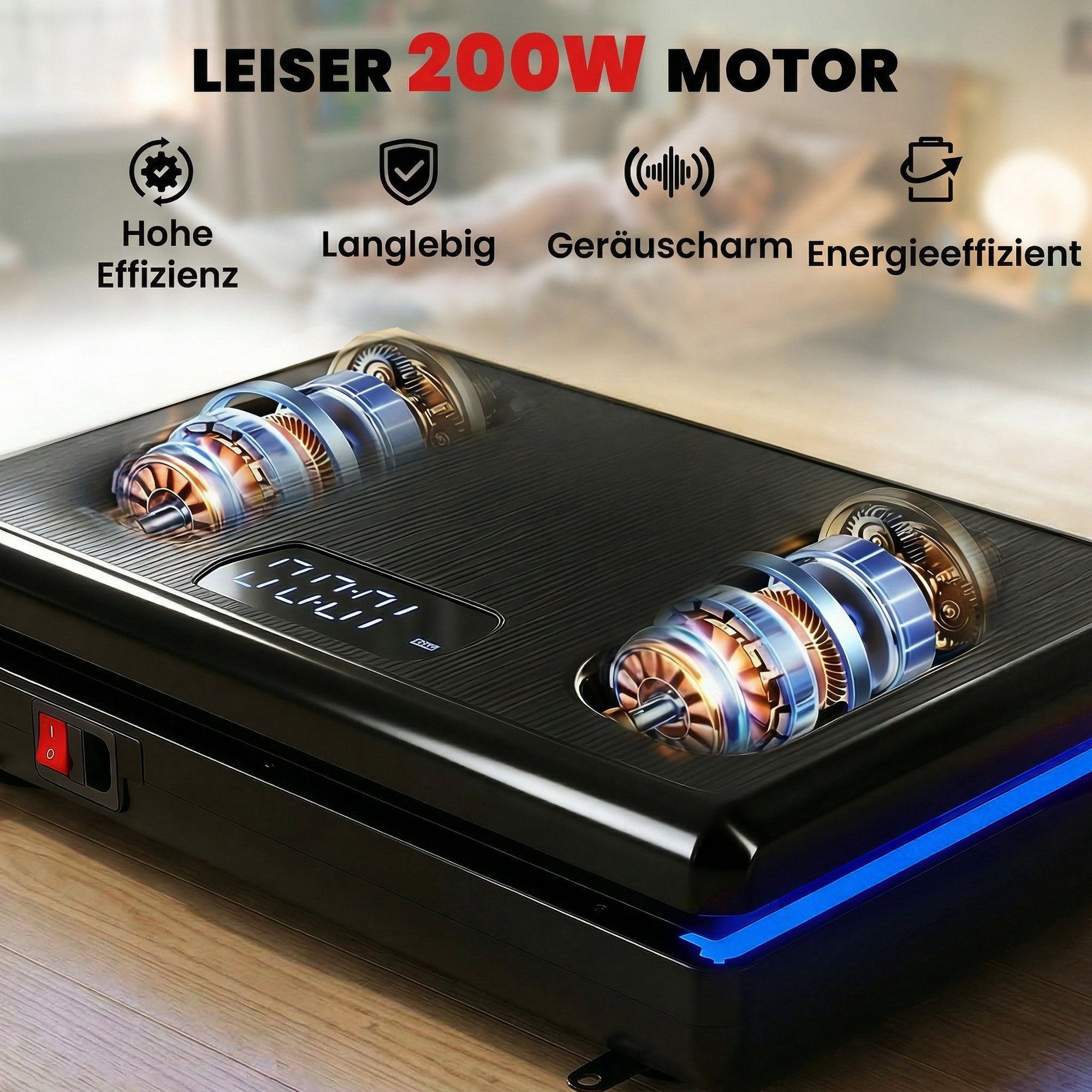 Vibrationsplatte Rüttelplatte mit 120 Intensitätsstufen 5 Vorprogramm LED-Lichtern Widerstandsbänder Rutschfest