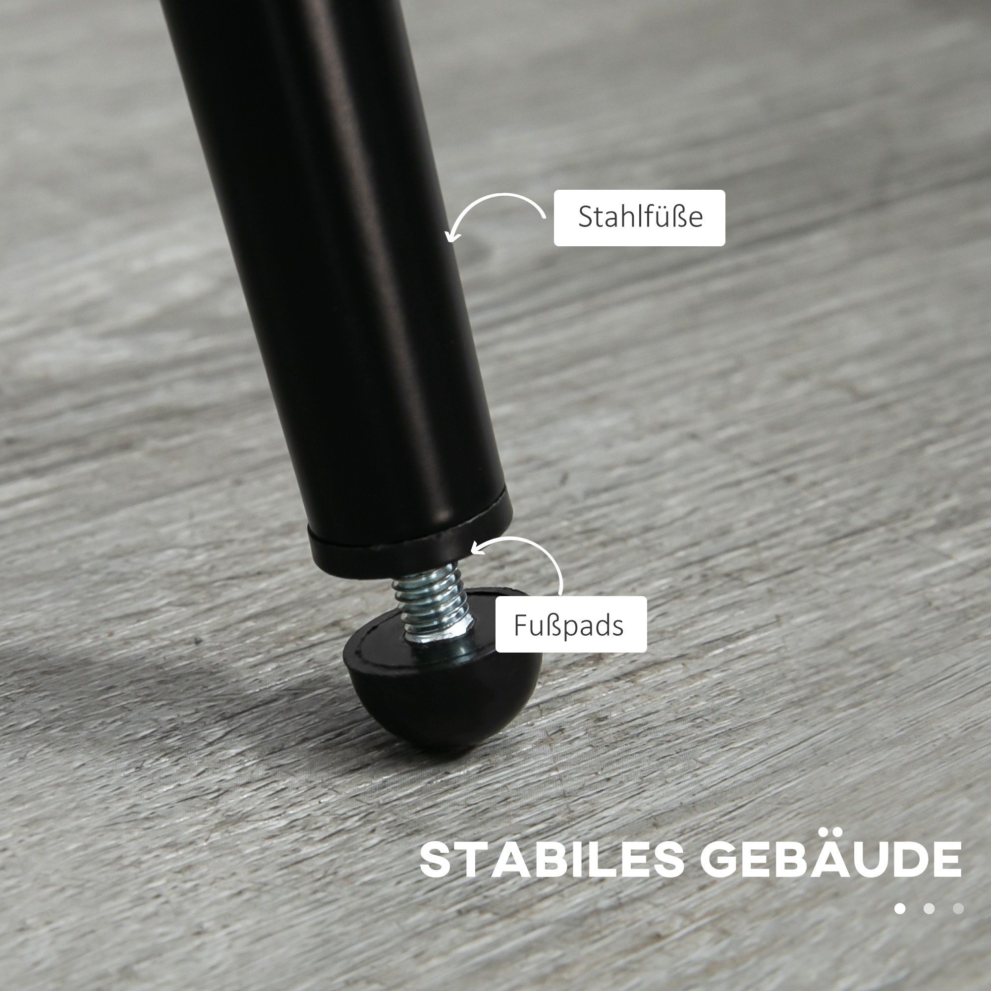 2er-Set Esszimmerstühle, Polsterstühle mit Stoffbezug, Küchenstühle mit Stahlbeinen, gewölbte Rückenlehne, Cremeweiß