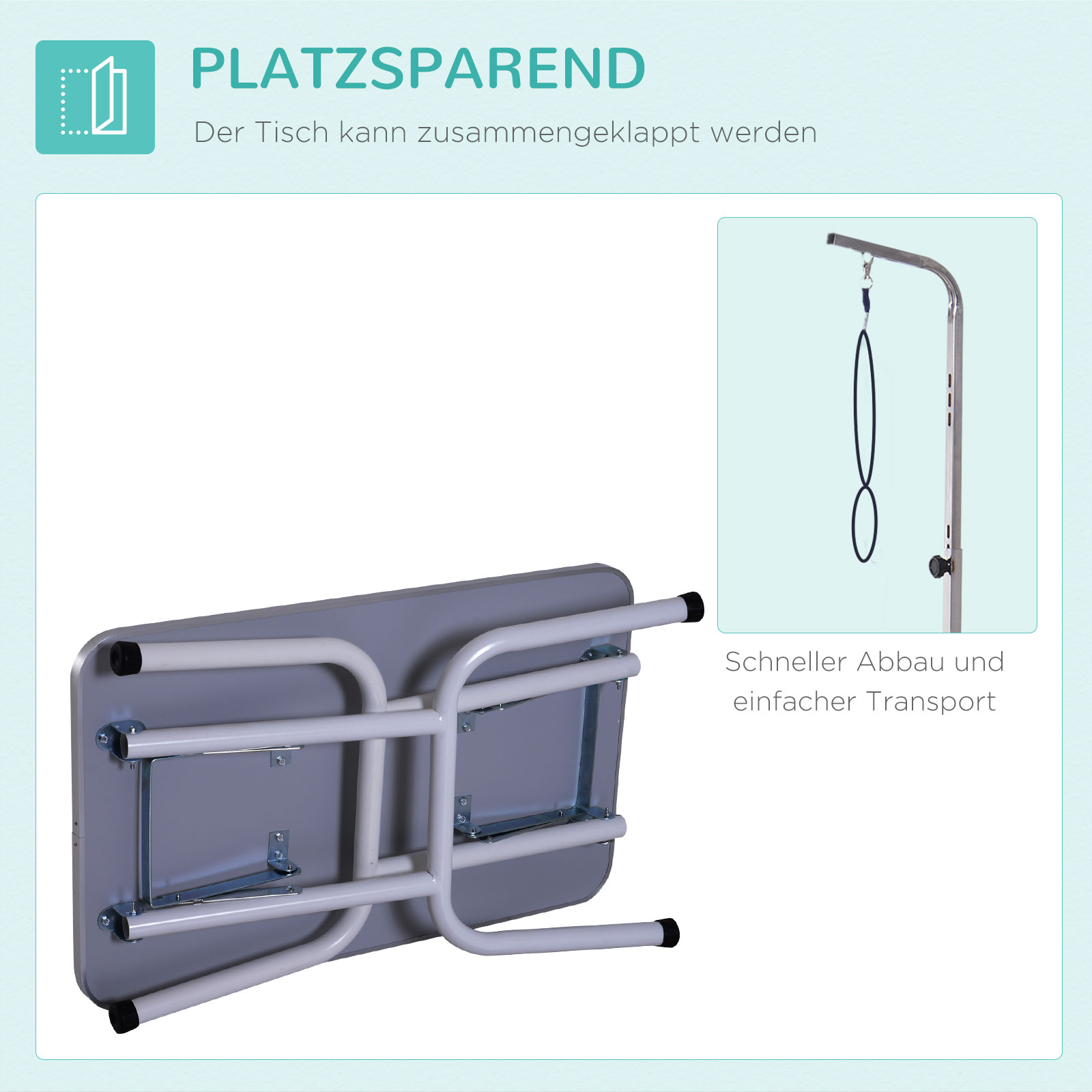Trimmtisch klappbar Tierpflegetisch Schertisch Pflegetisch für Hunde Katzen Metall Schwarz 81 x 48,5 x 80 cm