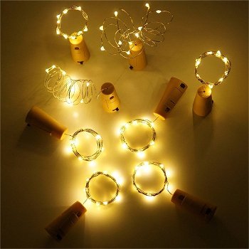 LED Flaschen-Lichterkette "CuteBottle" / 20 LEDs, 2m, warmweiß, Batterie, 10x Set