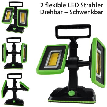 LED Baustrahler mit Akku "BSA-60 duo" / 2x30W, 5600lm, 4500K / neutralweiß