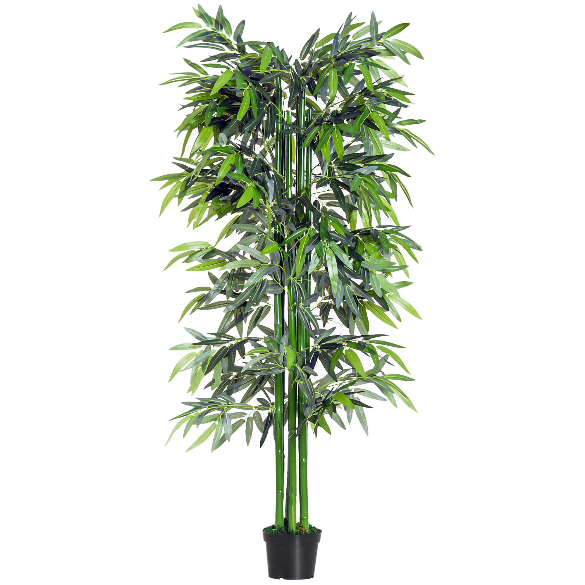 Kunstpflanze Künslicher Bambus künstliche Pflanze 20 cm x 20 cm x 180 cm, Grün + Schwarz
