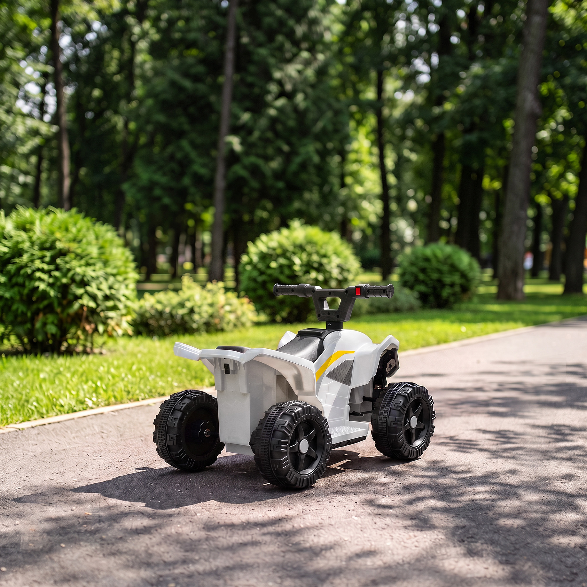 Kinder Quad Elektro 6V Kinderquad mit Lithium-Akku Vorwärtsfunktion Lenkerknopf-Steuerung 1,5-2 Jahre Weiß